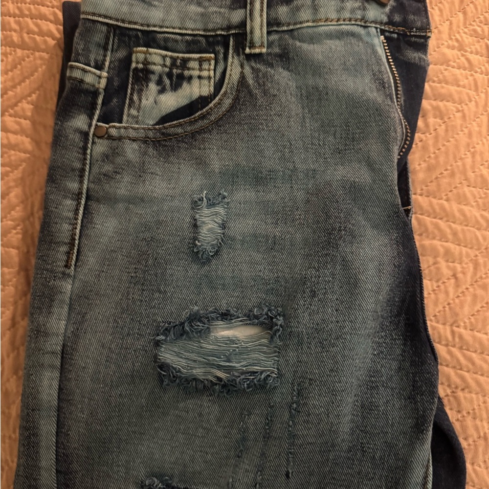 Kids Distressed Blue Denim Jeans